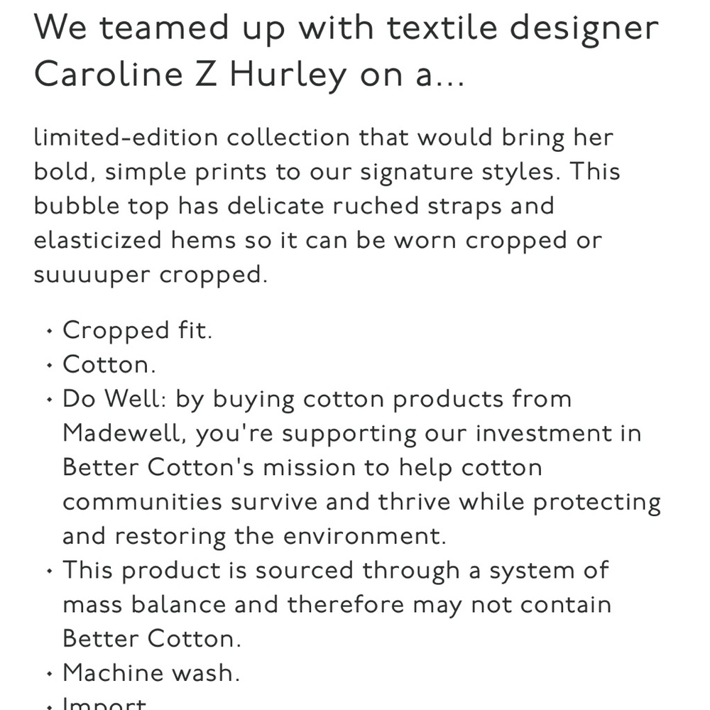 Madewell x Caroline Z Hurley Crop Top Only - Picture 9 of 9
